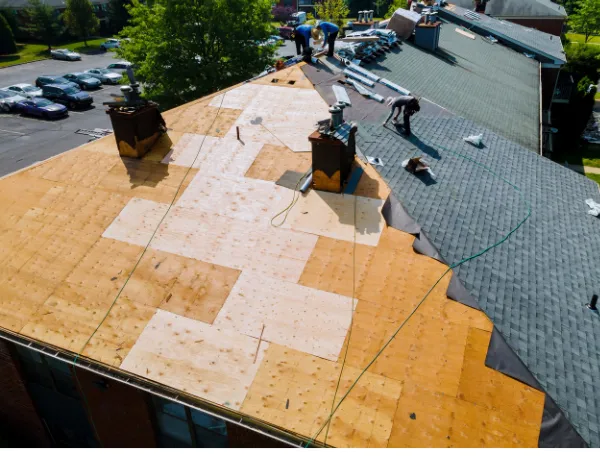 Complex shingle roof installation